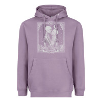 Lavender The Lovers Tarot Card Skeleton Valentines Halloween Occult Heavyweight Hoodie - longCreatives