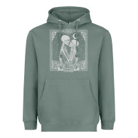 Sage The Lovers Tarot Card Skeleton Valentines Halloween Occult Heavyweight Hoodie - longCreatives