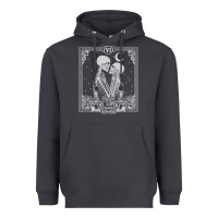 Smoke The Lovers Tarot Card Skeleton Valentines Halloween Occult Heavyweight Hoodie - longCreatives