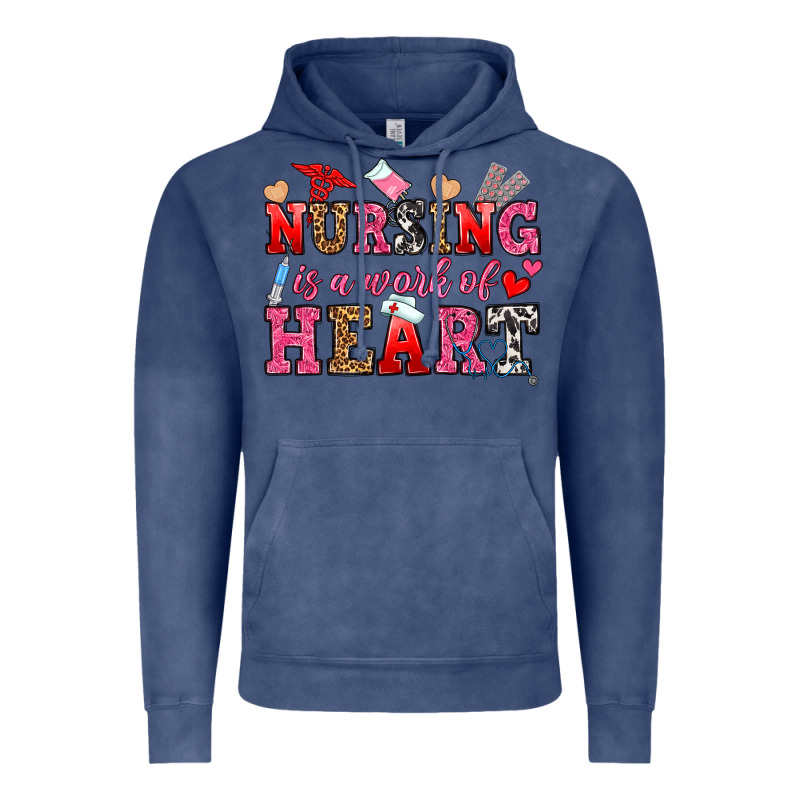 Nursing Is A Work Of Heart Vintage Hoodie by OliviaCreatesArt | Teevron