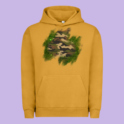 Camouflage Glitter Patch Urban Hoodie Designed By Adodesignshop