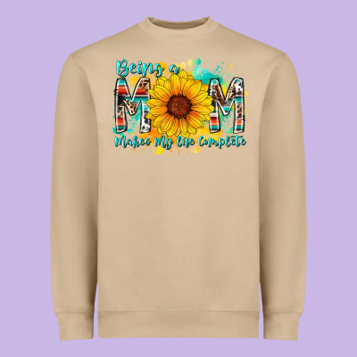 Being A Mom Makes My Life Complete Heavyweight Sweatshirt Designed By Racoondesign