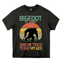 Asphalt Bigfoot is real and he tried to eat my ass Heavy Core Tee - Bettercallsaul
