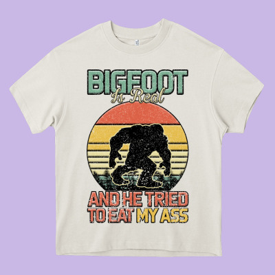 Bigfoot Is Real And He Tried To Eat My Ass Heavy Core Tee Designed By Bettercallsaul