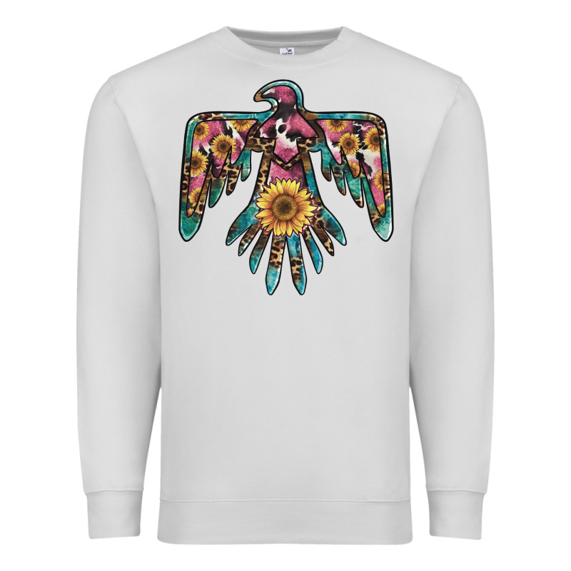 Pinky Western Sunflower Thunderbird Premium Sweatshirt by BarkalooDesign | Teevron