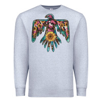 Heather Grey pinky western sunflower thunderbird Premium Sweatshirt - BarkalooDesign