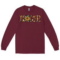 Burgundy christmas home with windmill Long Sleeve Tee - RanaPortraitStore