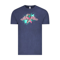 Vintage Denim cancer ribbon with angel wings Vintage Tee - CowGirlArtShop