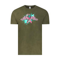 Vintage Olive cancer ribbon with angel wings Vintage Tee - CowGirlArtShop