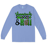 Colony Blue St. Patrick's Day Shamrock and roll Long Sleeve Tee - OliviaCreatesArt
