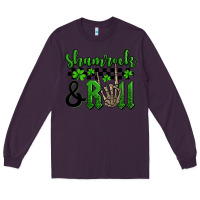 Plum St. Patrick's Day Shamrock and roll Long Sleeve Tee - OliviaCreatesArt