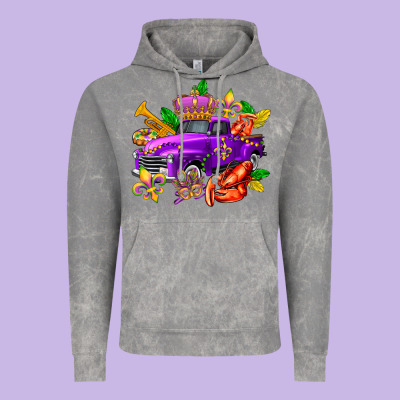 Mardi Gras Truck Olivia Vintage Hoodie Designed By Oliviacreatesart