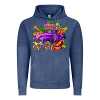 Vintage Denim mardi gras truck olivia Vintage Hoodie - OliviaCreatesArt