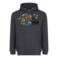 Smoke he is risen matthew 28 6 cross with butterflies cowhide background Heavyweight Hoodie - BarkalooDesign