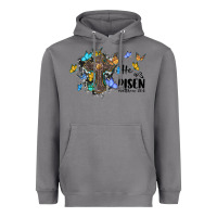 Storm he is risen matthew 28 6 cross with butterflies cowhide background Heavyweight Hoodie - BarkalooDesign