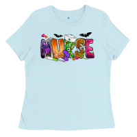 Baby Blue Nurse Halloween Ladies Tee - NancyCooperArtShop