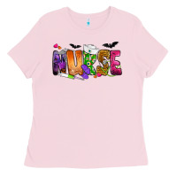 Bubblegum Pink Nurse Halloween Ladies Tee - NancyCooperArtShop