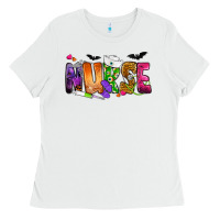 White Nurse Halloween Ladies Tee - NancyCooperArtShop