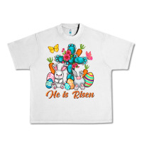 Lunar Rock He is risen with Cross Easter Day Urban Heavy Tee - HowdyJamesFarm