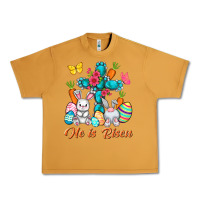 Peanut Butter He is risen with Cross Easter Day Urban Heavy Tee - HowdyJamesFarm
