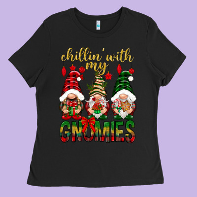 Chillin' With My Gnomes Ladies Tee Designed By Nancycooperartshop