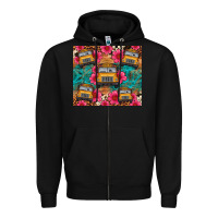 Black school bus leopard cowhide Zipper Hoodie - Artiststas