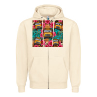 Sandshell school bus leopard cowhide Zipper Hoodie - Artiststas