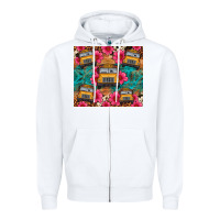 White school bus leopard cowhide Zipper Hoodie - Artiststas