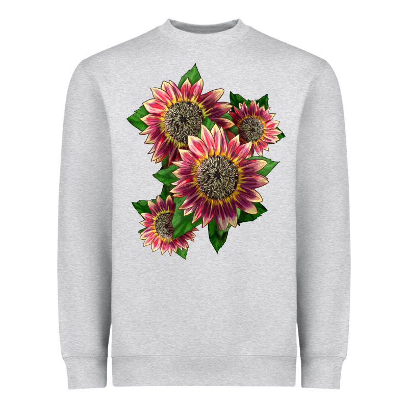 4 Crimson Blaze Sunflower Heavyweight Sweatshirt by LillyAllenDesigns | Teevron