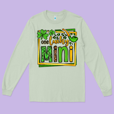 One Lucky Mini St. Patrick's Long Sleeve Tee Designed By Oliviacreatesart