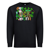 Black st.patricks one lucky cna  nurse Premium Sweatshirt - BarkalooDesign