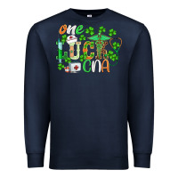 Navy st.patricks one lucky cna  nurse Premium Sweatshirt - BarkalooDesign