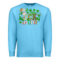 Ocean Blue st.patricks one lucky cna  nurse Premium Sweatshirt - BarkalooDesign