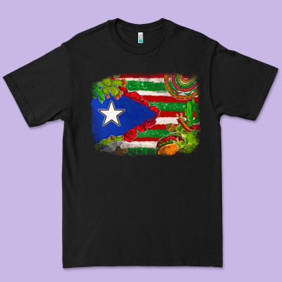 Mexico And Puerto Rico Flag Premium Tee Designed By Texasbilliewilder