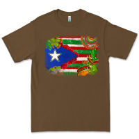 Cacao Mexico and Puerto Rico flag Premium Tee - texasbilliewilder