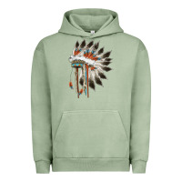 Pigment Oil Green indian headress Urban Hoodie - AdoDesignShop