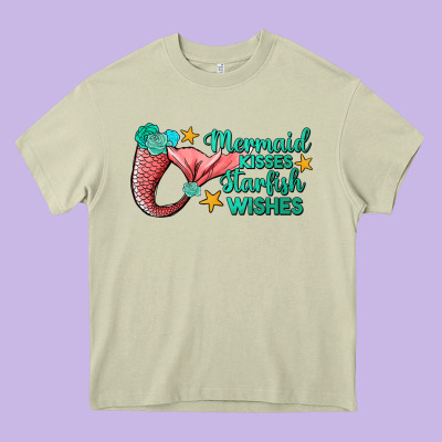 Mermaid Kisses Starfish Wishes Heavy Core Tee Designed By Jahusdesignshop