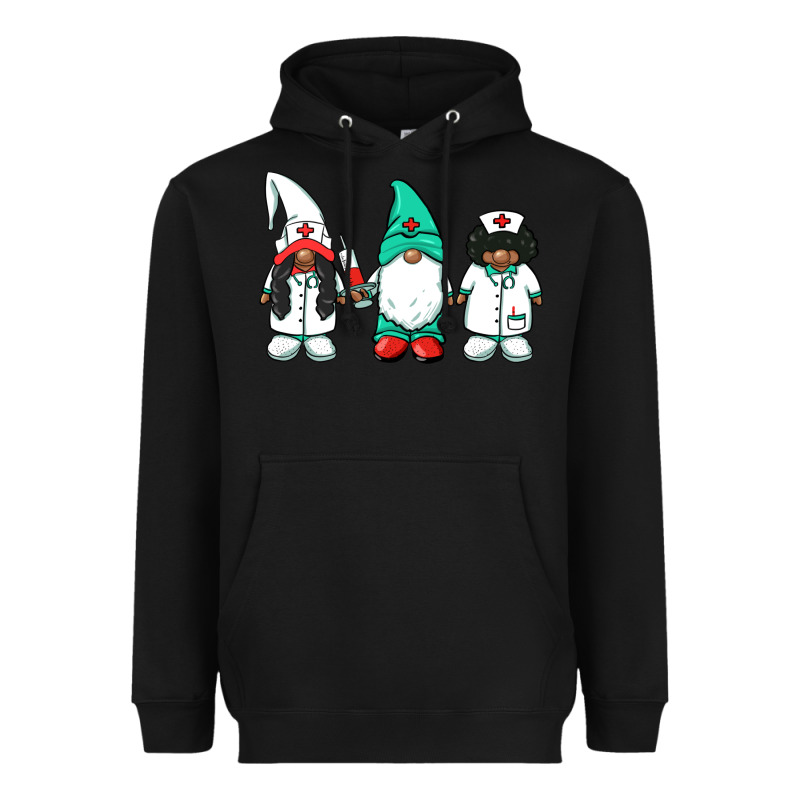 African American Nurse Gnomies Medical Gnomies Heavyweight Hoodie by BarkalooDesign | Teevron
