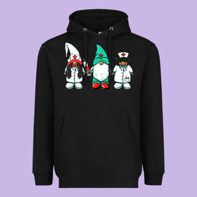 African American Nurse Gnomies Medical Gnomies Heavyweight Hoodie Designed By Barkaloodesign