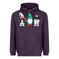 Plum african american nurse gnomies medical gnomies Heavyweight Hoodie - BarkalooDesign