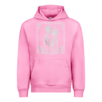 Fuchsia Pink The Lovers Tarot Card Skeleton Valentines Halloween Occult Urban Hoodie - longCreatives