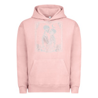 Pigment Salmon The Lovers Tarot Card Skeleton Valentines Halloween Occult Urban Hoodie - longCreatives
