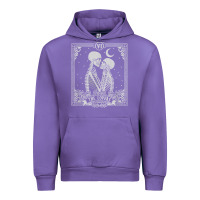 Tulip The Lovers Tarot Card Skeleton Valentines Halloween Occult Urban Hoodie - longCreatives