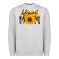 Heather Grey blessed mom sunflower Heavyweight Sweatshirt - RacoonDesign