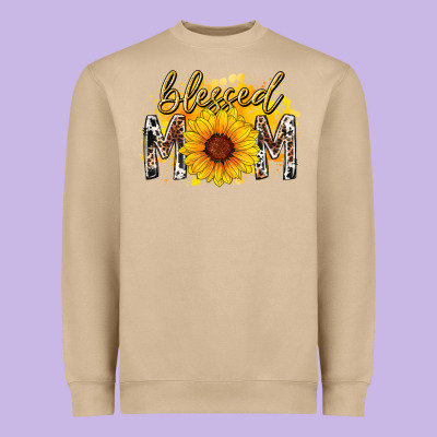 Blessed Mom Sunflower Heavyweight Sweatshirt Designed By Racoondesign