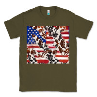 Army Green cowhide amerikan flag Classic Tee - TumblerDesignByShophia
