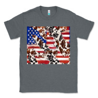 Charcoal Heather cowhide amerikan flag Classic Tee - TumblerDesignByShophia