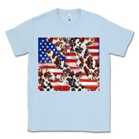 Dusty Blue cowhide amerikan flag Classic Tee - TumblerDesignByShophia