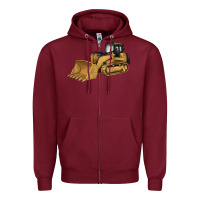 Burgundy bulldozer Zipper Hoodie - Artiststas