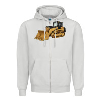 Dove Grey bulldozer Zipper Hoodie - Artiststas